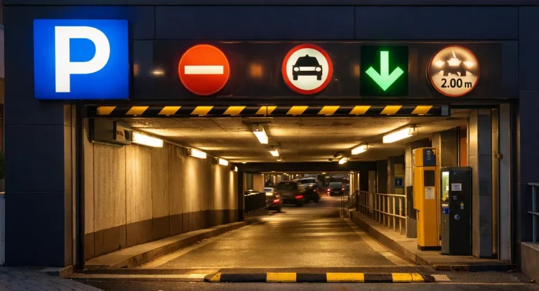 Ingang van een parkeergarage in Kerkrade overdag