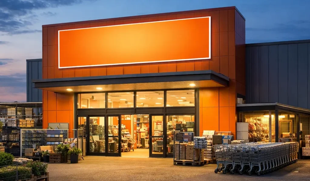 Website index Gevel van een bouwmarkt in Kerkrade overdag