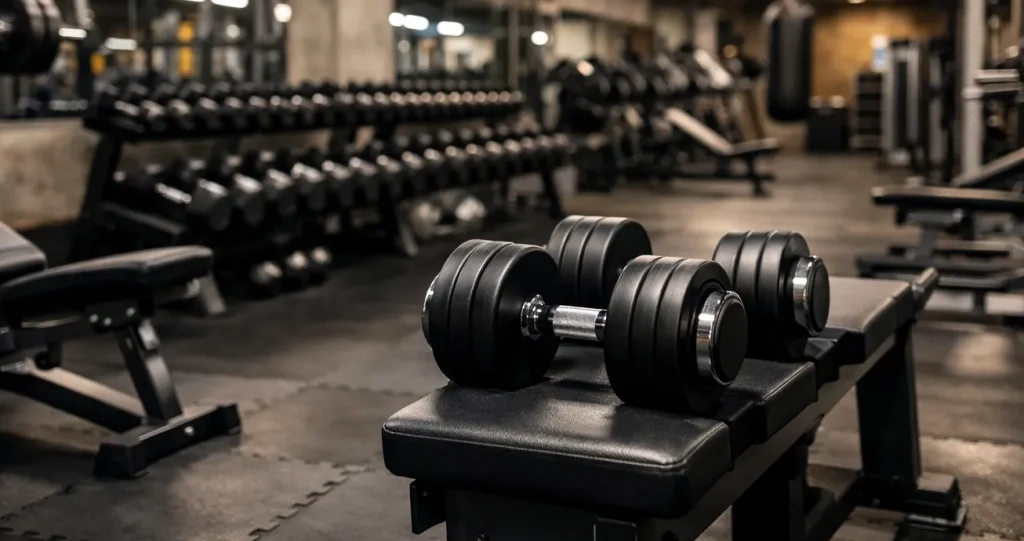 Website index Moderne sportschool in Kerkrade met sportende mensen binnen