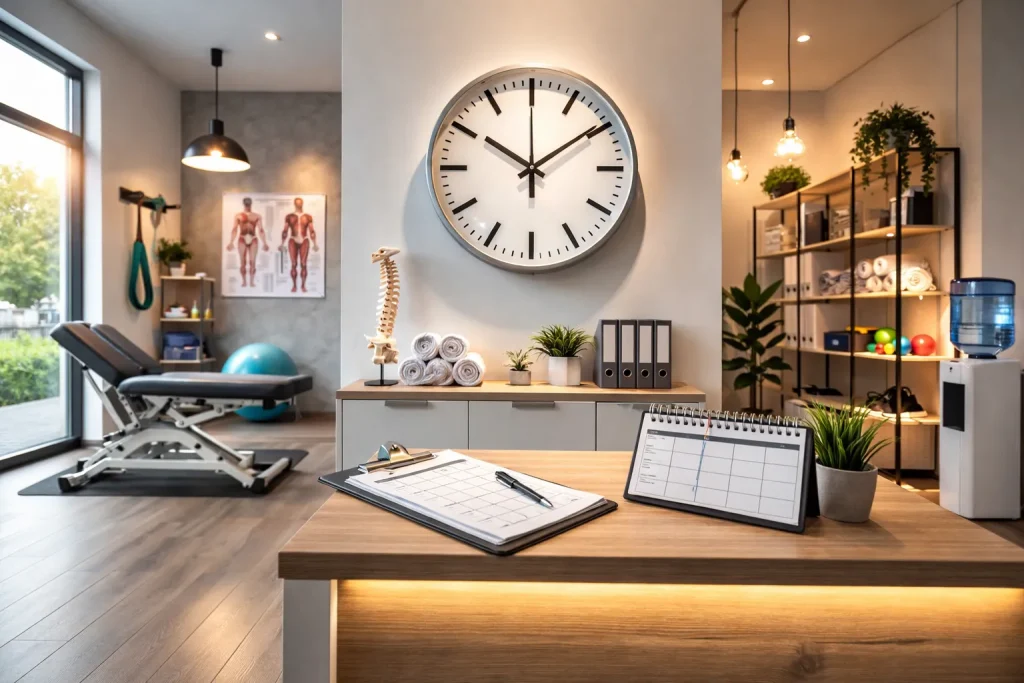 Website index Moderne fysiotherapiepraktijk in Kerkrade met receptie en behandelruimte