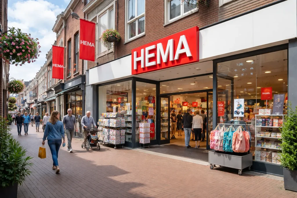 Website index HEMA winkel in winkelstraat van Kerkrade